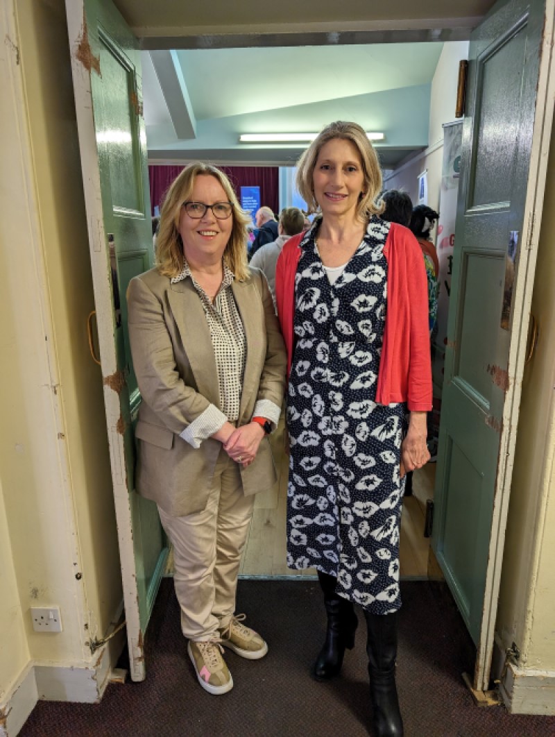 Carolyn Lamb Advanced Public Health Coordinator pictured with AHSCP Chief Officer Pam Milliken at the Inverurie event